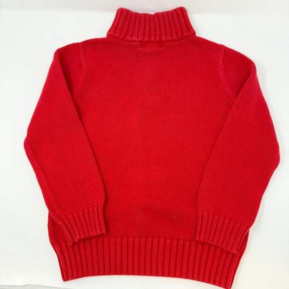 Polo Ralph Lauren Kids Red Cotton 1/4 Zip Sweater Size 7 Navy Pony Logo - Picture 3 of 6
